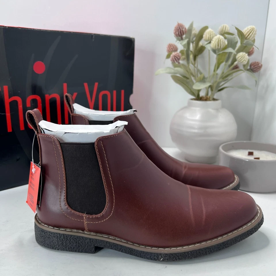 Bota Pull On Deer Stags Zane Cuero Redwood/Marrón Oscuro Niño EE. UU. 5M Foto 3 de 4