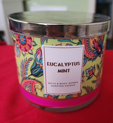 Bath & Body Works Eucalyptus Mint 3-Wick Candle   14.5 oz Aromatherapy