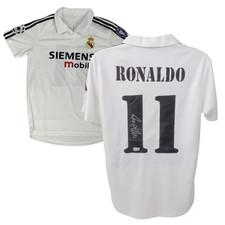 Ronaldo Nazario Signed Real Madrid Home Soccer Jersey 11 with Beckett COA