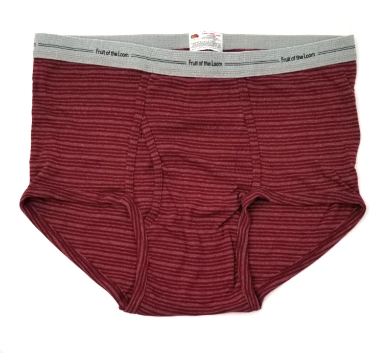 (2) Винтажные трусы Fruit Of The Loom размер XL 1-красные 1-черные в полоску модные редкие - Изображение 4 из 4