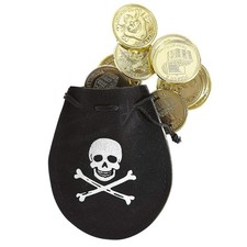 Widmann Pirate Pouch With 12 Doubloons Black