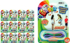 Chinese Jump Rope 12 Packs Elastic Skipping Rope Game for Kids  Adults  C...