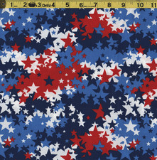 PATRIOTIC STARS 100 Cotton Fabric, Red White Blue Stars USA By the YARD 