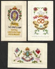 3 X WW1 MILITARY REGIMENT EMBROIDERED SILK POSTCARDS NOTTS LANCASTER STAFFORD