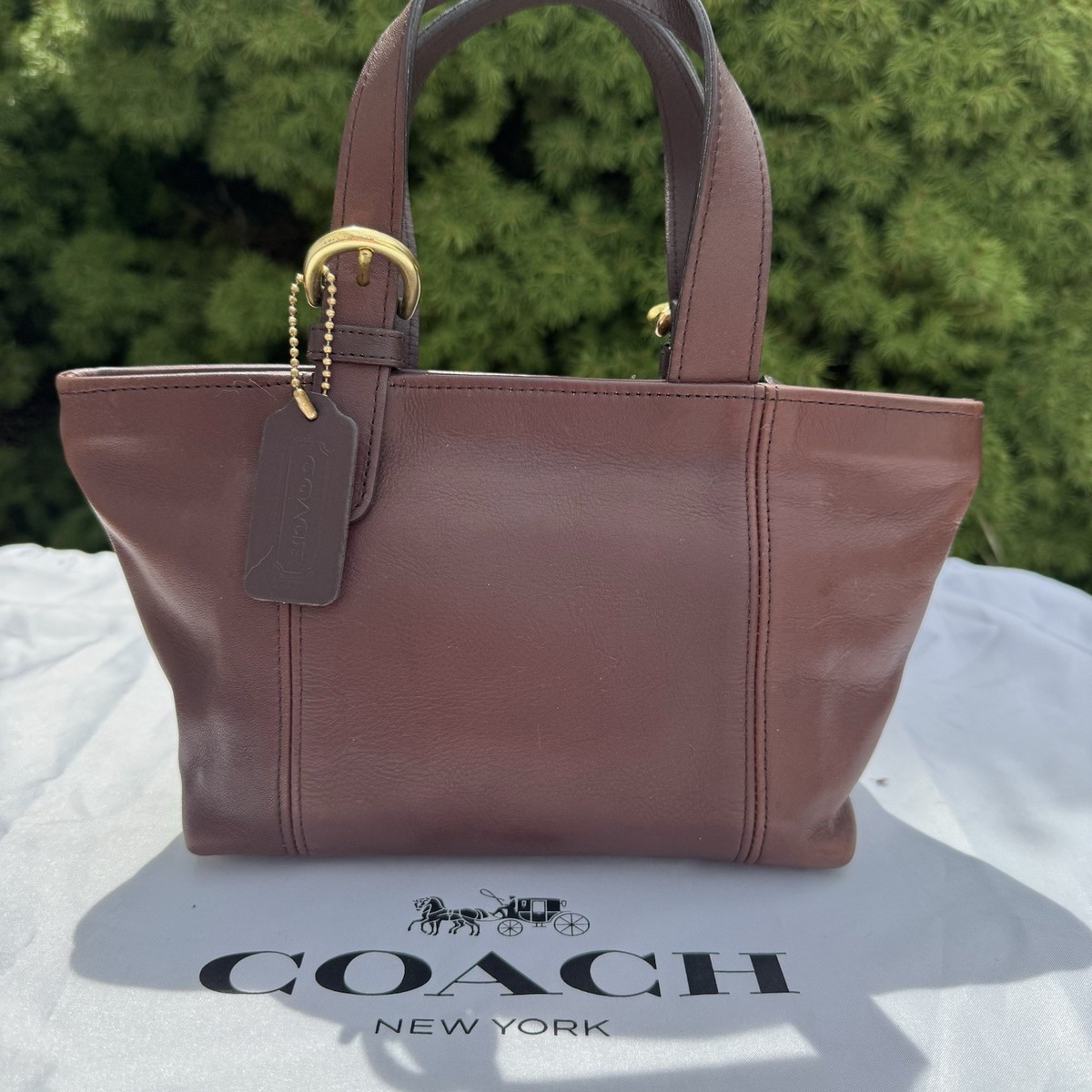 RARE Vintage COACH Brown Leather Waverly Mini Tote Bag NWOT 