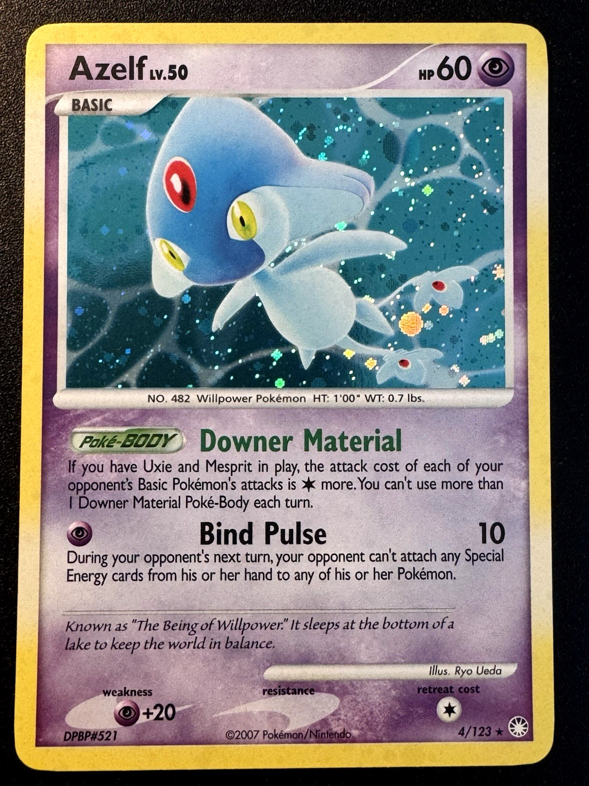 Azelf 4/123 D&P Mysterious Treasures Pokemon Card Holo Foil Rare Near Mint