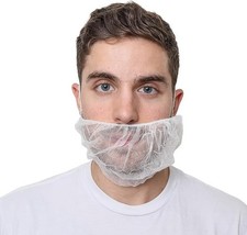 White Disposable Beard Covers 18" - 100 Pack, Spunbond Polypropylene Breathable