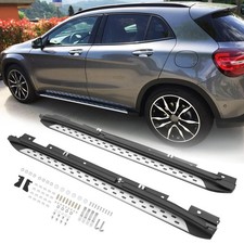 SILVER RUNNING BOARD SIDE STEPS FOOT RAILS FOR MERCEDES BENZ GLA X156 2015-2020