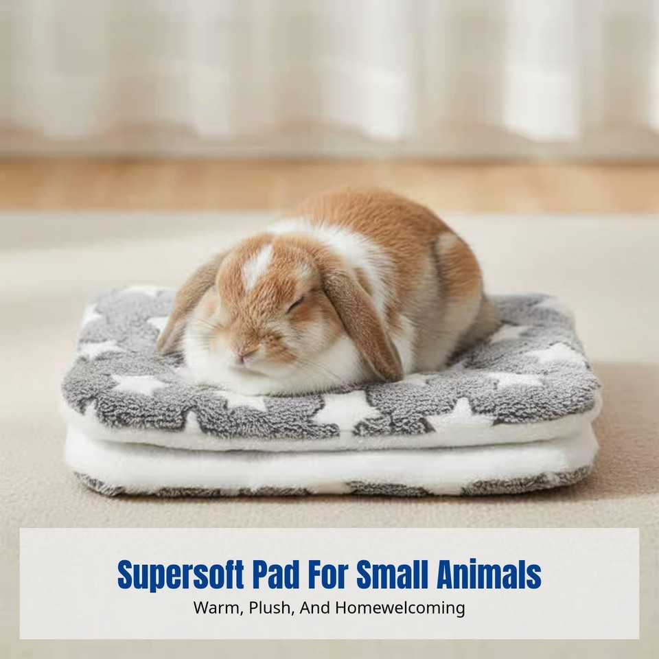 Soft Mat For Rabbit Dwarf Rabbit Bed, Plush Sleeping Mat, All-Season, Winter Warmth, Pet ...