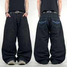 Vintage y2k grunge archive embroidered rare skater baggy wide leg jeans