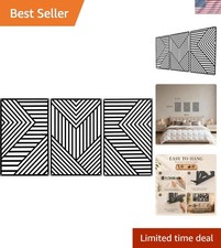 Stylish 3-Piece Metal Wall Decor - Abstract Geometric Art Set with 3D Design