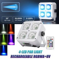 4X25W LED Par Light RGBWA UV Wireless DMX APP Control 5200mAh Battery Stage