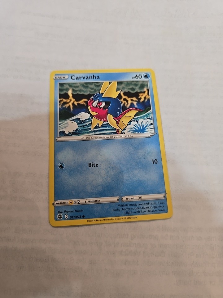 Pokemon Carvanha Champion's Path Card #11/73