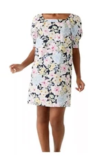 NWT Crown & Ivy Navy Bloom Short Shift Dress Woman’s Size XL