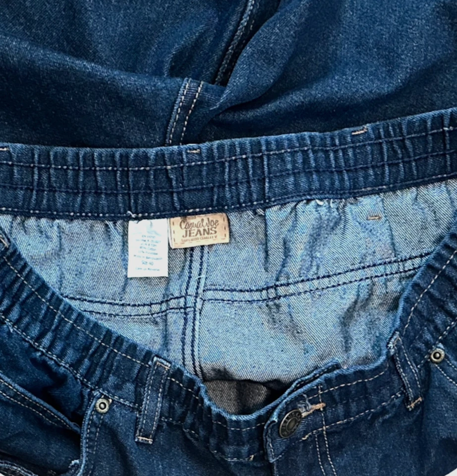 Haband Casual Joe Men's Denim Shorts Cargo Elastic Waist Size 40 - Image 4 of 4