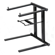 ProX T-LPS600 Foldable and Portable DJ Laptop Stand with Adjustable Shelf, Black