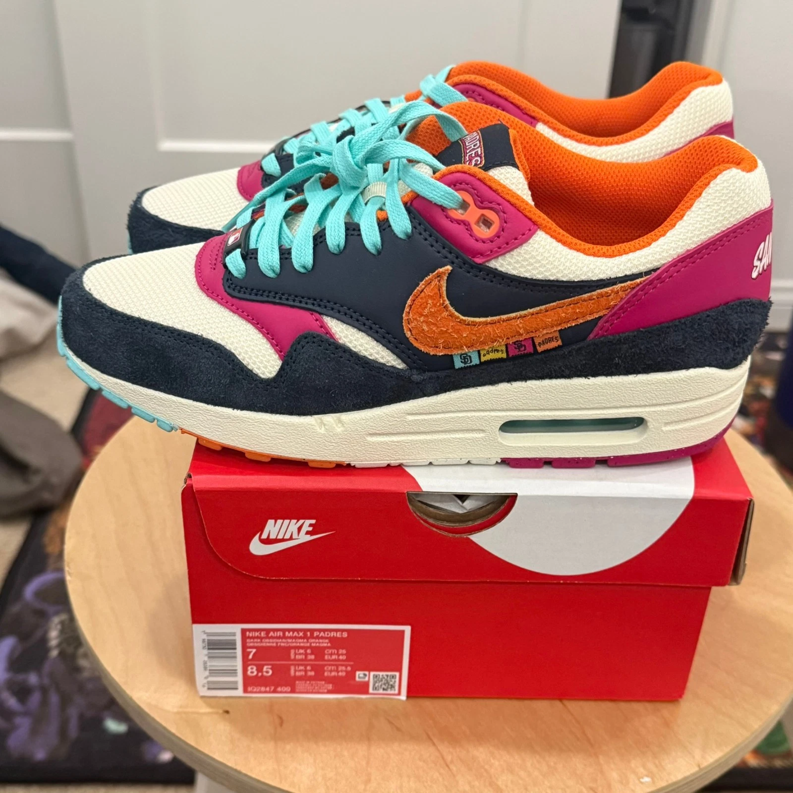 Nike Air Max 1 MLB San Diego Padres IQ2847-400 Men's US Size 7