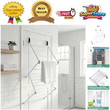 Image of Compact White Foldable Drying Rack - Sturdy Over-Door Clothes Airer 5m Capacity