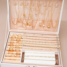 40-piece Set: Elegant Geometric Pearl Jewelry for Women