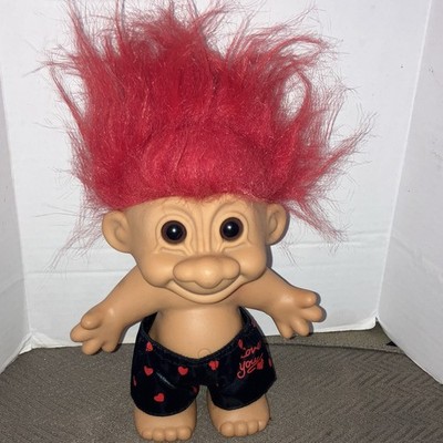 Russ Troll Doll Red Straight Hair Black Heart Shorts ''Love You'' MPN 18210