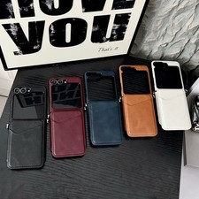 Fr Samsung Galaxy Z Flip 7/6/5/4 PU Leather Shockproof Back Card Slot Cover Case