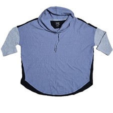 Calvin Klein Performance Cowl Neck Waffle Knit Sweatshirt Women's Size M Blue