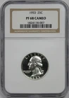 :1953-P S25C WASHINGTON QUARTER NGC PF 68 CAMEO RARITY R4 LOW POP HIGHEST GRADES