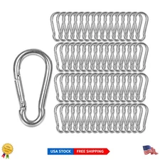 60 Stainless Steel Carabiner Clips - Eco-Friendly & Corrosion-Resistant Design