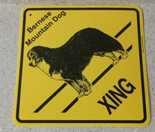 Plastic Yellow Dog Crossing Road Wall Sign Bernese Mountain Dog New Ships Free 