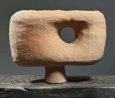 Vintage Japanese Monumental Hand Built Unglazed Modernist Earthenware Vessel