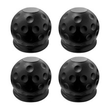 Shmzk 4 Pcs Trailer Ball Cover 2 Inch Rubber Waterproof Towing 4 Pcs Black