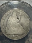 1876-cc Seated Liberty Half Dollar, Better Date, ANACS AG Details, Free shipping