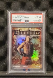 2009 TOPPS UFC ROUND 2 GEORGES ST PIERRE BLOODLINES PSA 10 RC ROOKIE