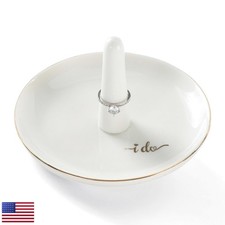 HOME SMILE I Do Ring Holder - Ceramic White