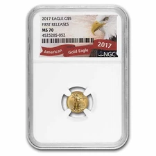 2017 1/10 oz American Gold Eagle MS-70 NGC (Eagle Label, FR)
