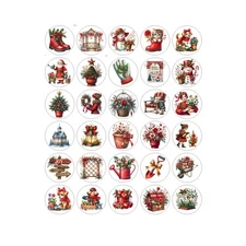 Christmas Garden Handmade Stickers Scrapbook  Planner Envelope Labels Favors