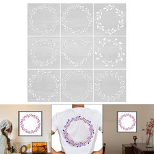 9x Wreath Stencils for Painting Patterns for on Wood Cards Decorating Fabric
