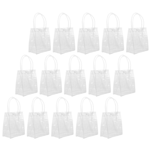 24 Pcs PVC Handbag Small Clear Goodie Bags Shopping with Handles Reusable - Bild 12 von 12
