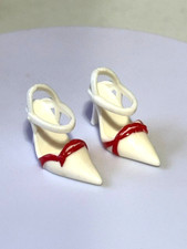 Barbie Basics Red and White Close Toe Heels Shoes