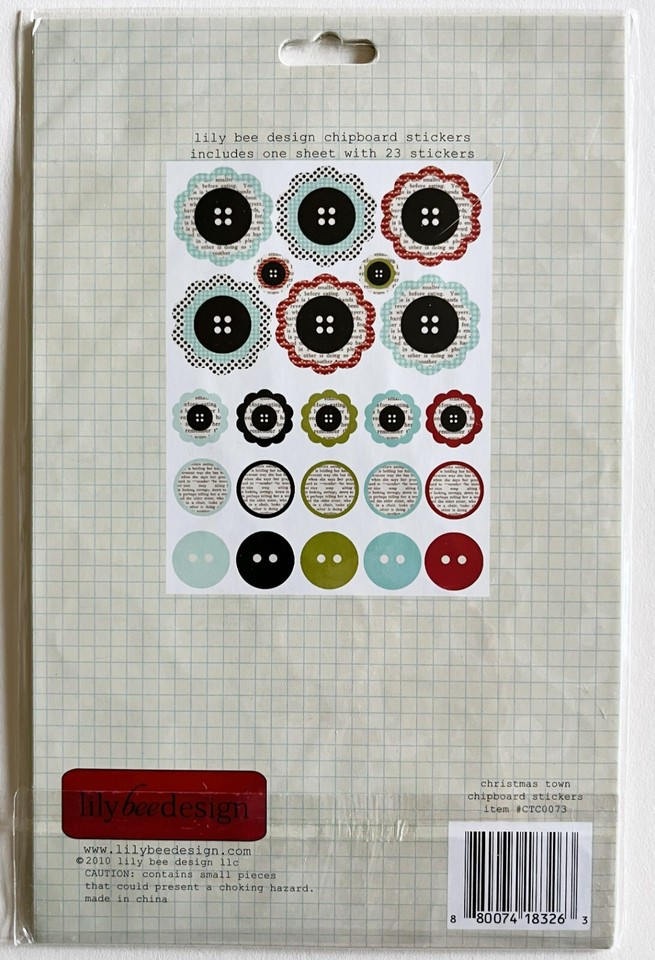 Lily Bee Designs Christmas Town Chipboard Stickers - 6" x 8" | eBay