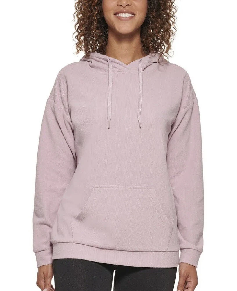 Marc New York Womens Cozy Ribbed Hooded Sweater Medium Mauve eBay