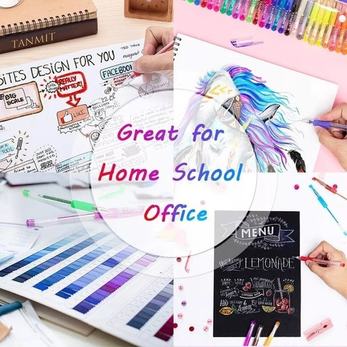 33 Neon Glitter Color Gel Pens Art Markers 40% More Ink For Adult Coloring Books - Picture 3 of 13