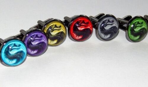 Mortal Combat logo symbol cufflinks jewelry dragons cufflinks wedding groomsmen - Picture 1 of 14