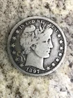1897-P BARBER HALF DOLLAR ✪ VF VERY FINE ✪ 50C SILVER COIN SCARCE