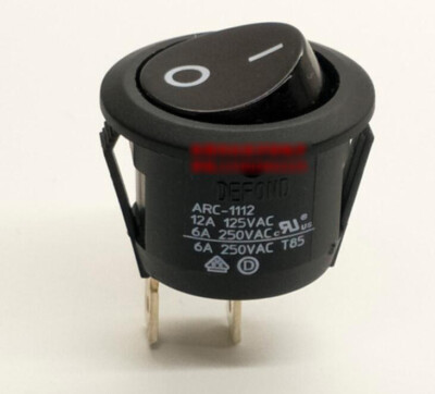 DEFOND ARC-1112-0 2pin 2position 6A Black Round Wippschalter Fit