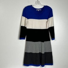 Marc New York Andrew Marc 3/4-Sleeve Striped Sweater Dress Size M