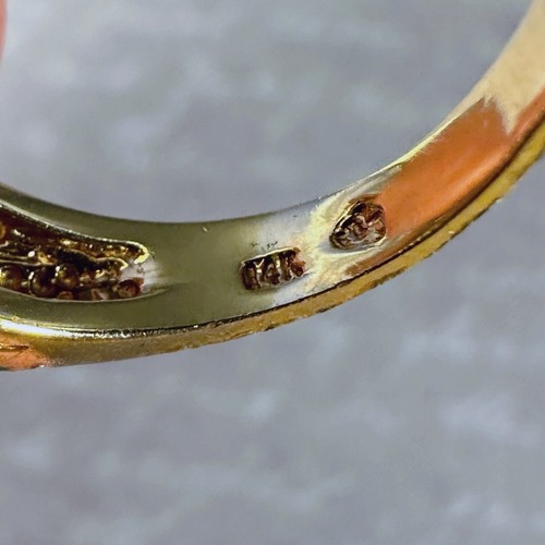 Vintage 14k Yellow Gold and Diamond Cocktail Ring - Picture 8 of 9