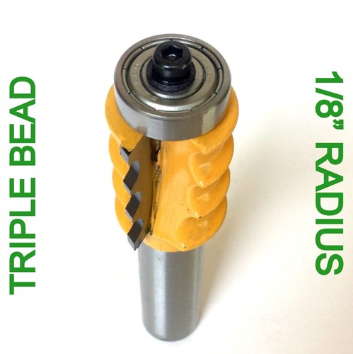 Vástago de 1/2" con rueda de 1/8". Broca de enrutador de triple cuentas S - Imagen 9 de 12