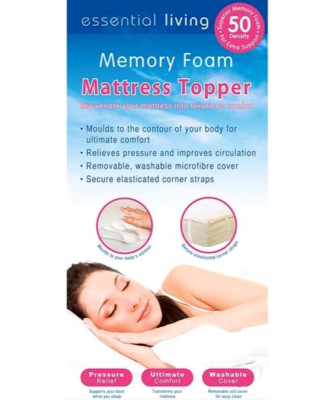 Essential Living Memory Foam Matratzenauflage Schutz Verjüngung Komfort - King/Groß