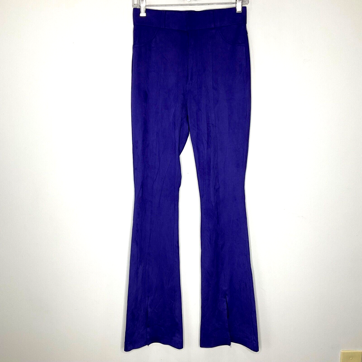 Flared Faux Suede Leggings Zara Zara Womens High Rise Slim Fit